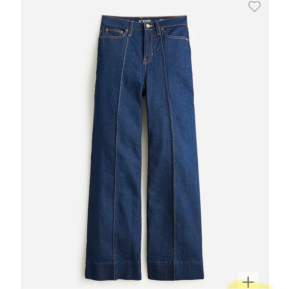 J.CREW Pintuck denim trouser in Rinse wash